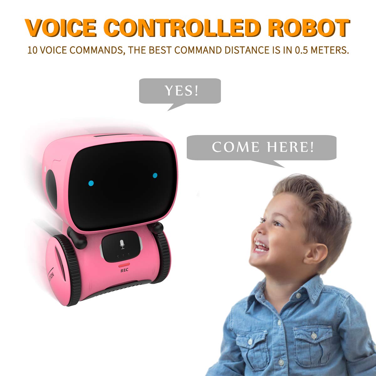 98K Kids Robot Toy, Smart Talking Robots Intelligent Partner and Teacher with Voice Control and Touch Sensor, Singing, Dancing,
