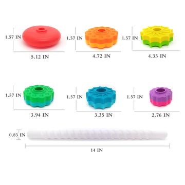 Lbaibb (1 Pcs) Spinning Stacking Toys,Spin Toys For Toddlers 1-3,Strong Abs Plastic,Rainbow Spin Tower,Autism Spin Stack Toys,Suitable For Gifts For Boys And Girls