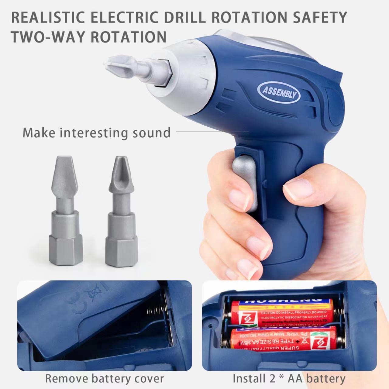 Deejoy Kids Tool Bench with Realistic Tools and Electric Drill, Transformable Kids Tool Set, Toddler Tool Bench Pretend Play Lea