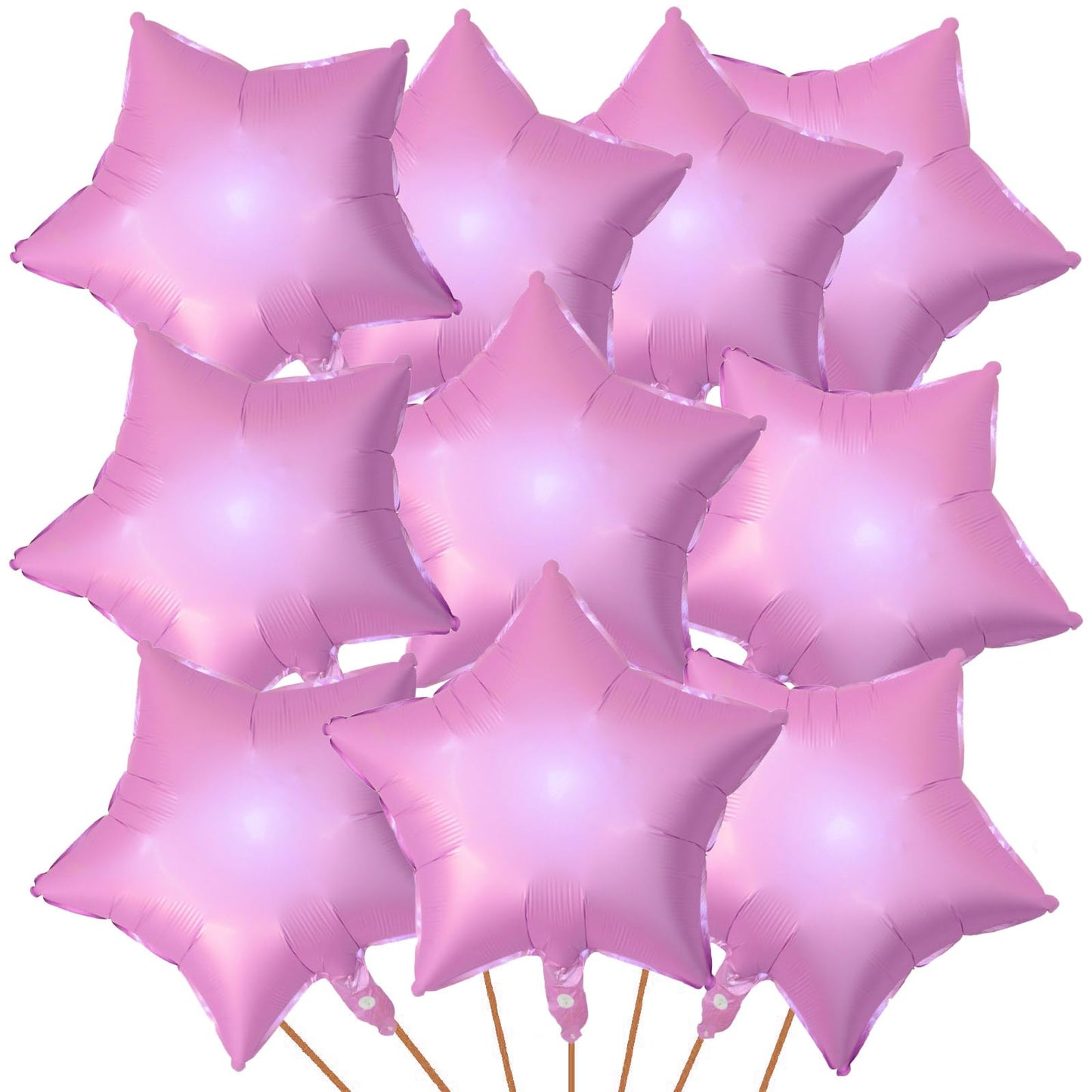 Kalor 18 Inch Pink Star Mylar Balloons, 10 Pcs Star Shape Foil Balloon Helium Balloons For Wedding, Baby Shower, Birthday Party Decorations