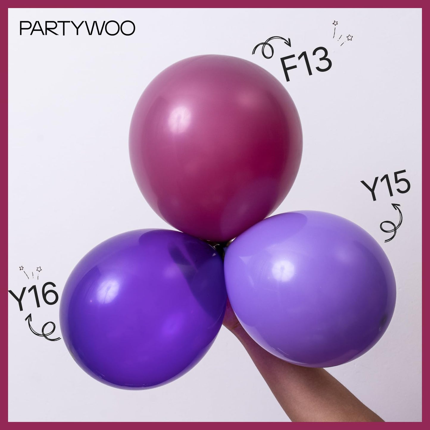 PartyWoo 12 Inch Purple Rubber Balloons, 50 pcs Boho Dark Purple for Birthday, Wedding, Party Decorations, Balloon Garland/Arch