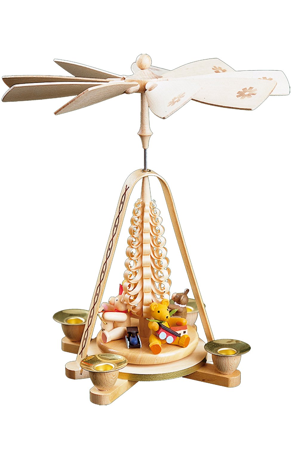 Alexander Taron Importer 16614 Richard Glaesser Pyramid-Teddy Bears Playing-10 H W X 9.25'' D, 10'' X 9.25'' X 9.25'', Brown