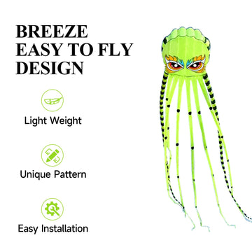 Kites for Adults Giant Octopus Kite 26ft for Outdoor Fun Large 3D Kite with Reel for Beach, Park, and Family Gatherings - Durabl