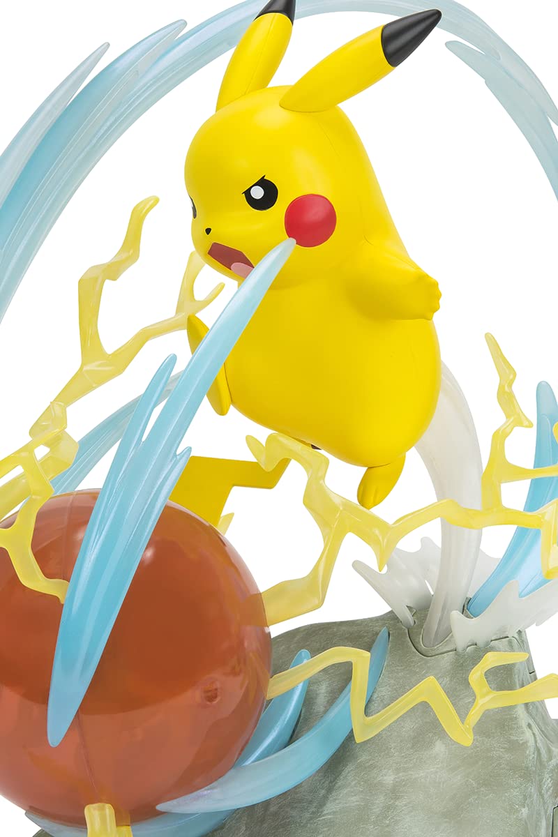 Pokemon Pikachu Deluxe Collector Statue Figure - Light FX - Multicoloured Plastic - Model 674 PKW2370 - Authentic Details for Fans