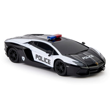 CMJ RC Cars Lamborghini Aventador LP700-4 Police Car Officially Licensed Remote Control Car 1:24 Scale Working Lights 2.4Ghz