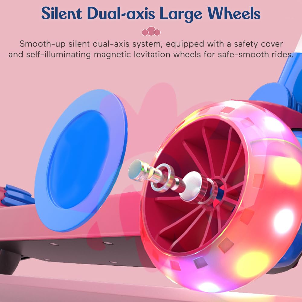 Staranddaisy Glider Scooter For Kids 6-12 Years / 3 Wheel Skating Scooter Boys & Girls With Pu Light Up Led Wheels, 5 Level Adju
