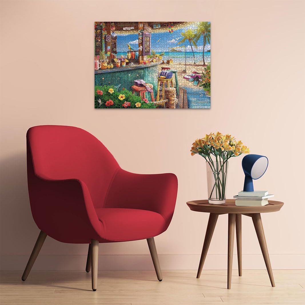 Ravensburger 1500-Piece Beach Bar Breezes Jigsaw Puzzle - Premium Cardboard, Multi-Color - Ideal for Ages 14+