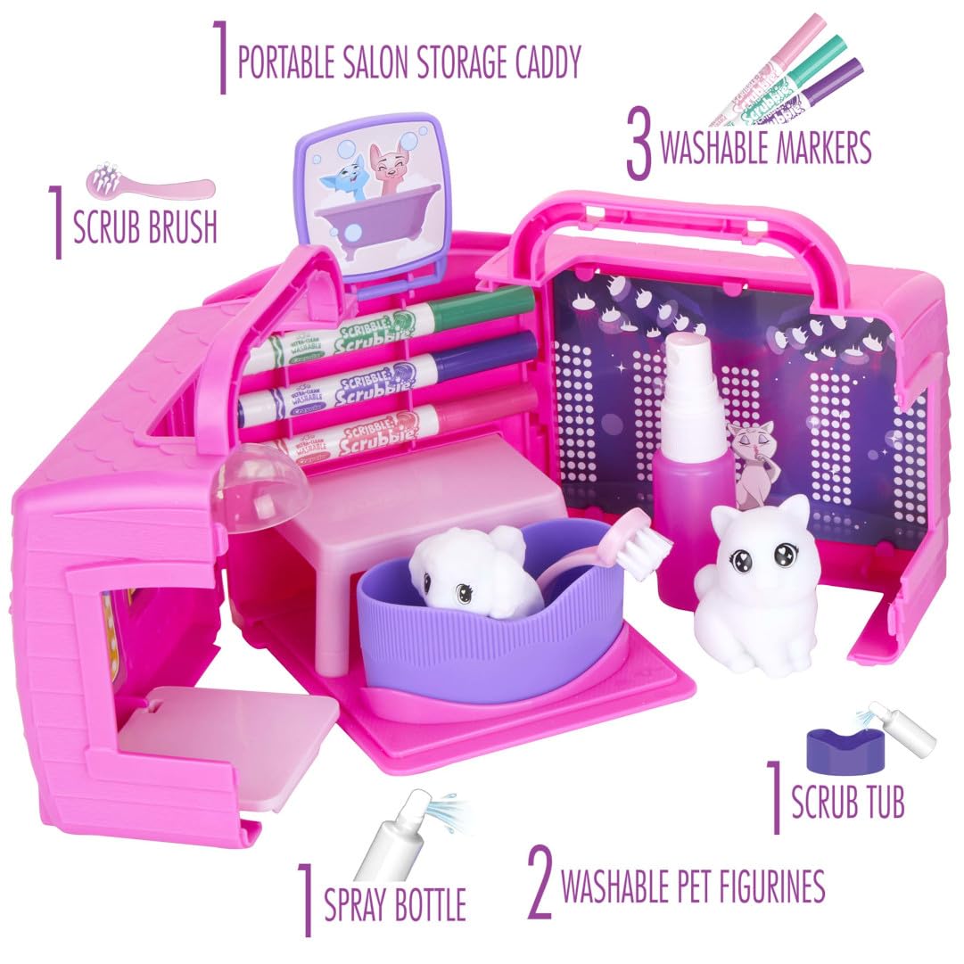Crayola Scribble Scrubbie Pets, Beauty Salon Playset With Toy Pets, Gift For Kids