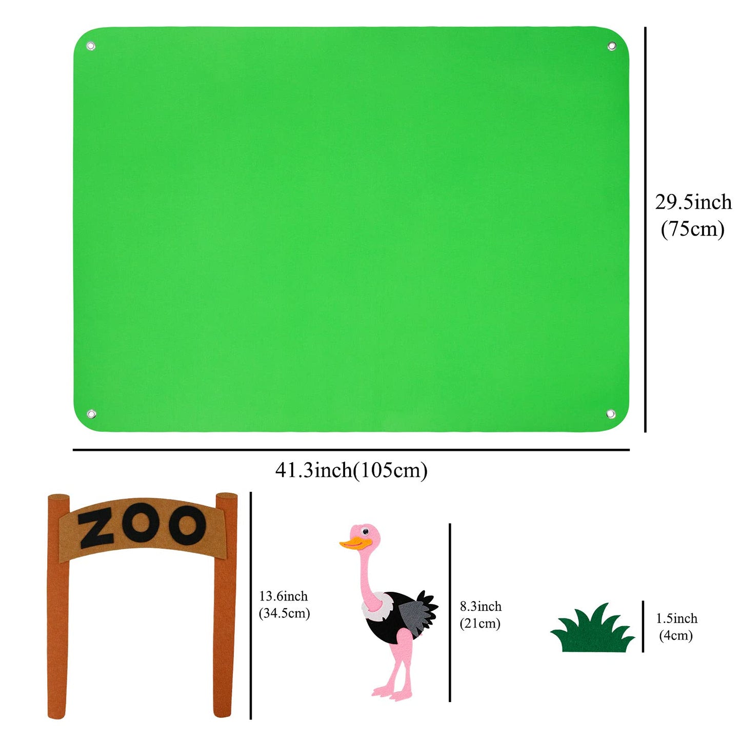 Craftstory Zoo Animals Felt Board Story Set for Toddlers 32 Pieces Felt Jungle Animals Toys Figures Teaching Wall Flannel Board