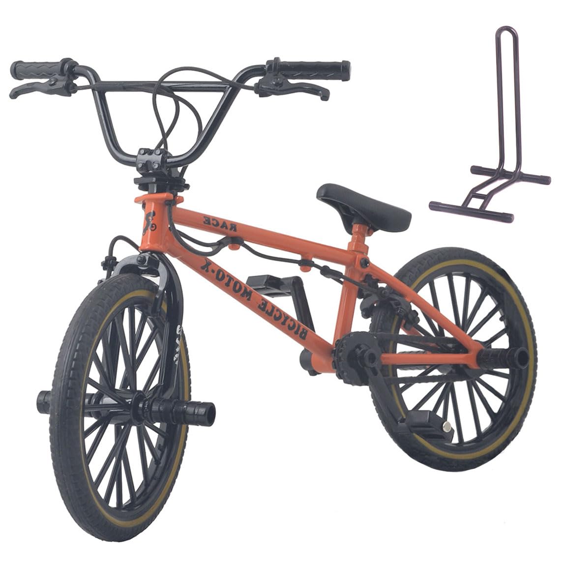 Ailejia Mini Diecast Finger Bike Extreme Sports Toy Bmx Finger Bicycle Toys Game Set For Kids And Adults, Metal Bike Model Collections Decoration (Bmx Red)