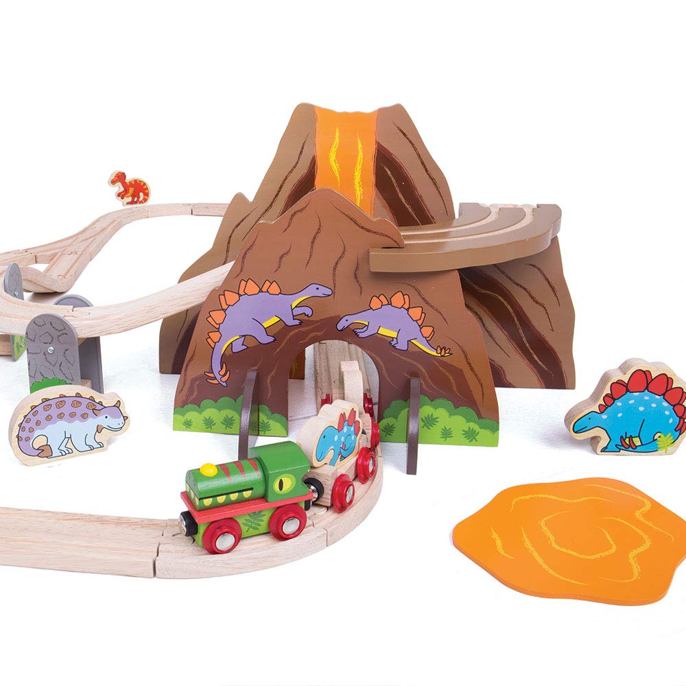 Bigjigs Rail, Dinosaur Wooden Train Set (49Pc), Wooden Toys, Train Sets, Dinosaur Toys, Bigjigs Train Sets, Dinosaur Track, Wooden Train Sets, Trains For Kids
