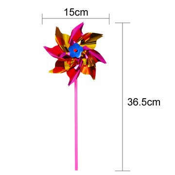 Elcoho 100 Pieces Plastic Rainbow Windmill Party Pinwheels Diy Pinwheel For Kids Toy Garden Party Lawn Decor, Assorted Color