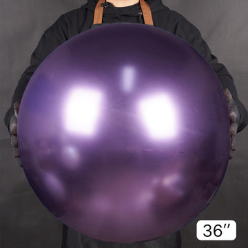 Partywoo Metallic Purple Large Balloons, 4 Pcs 36 Inch Balloons, Purple Metallic Big Balloons, Chrome Purple Giant Balloons, Jumbo Balloons For Birthday Decorations, Wedding Decorations, Purple-G105