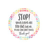 Watercolor Rainbow Hearts Stop No Touching Baby Car Seat Sign/Rainbow Baby Stroller Tag