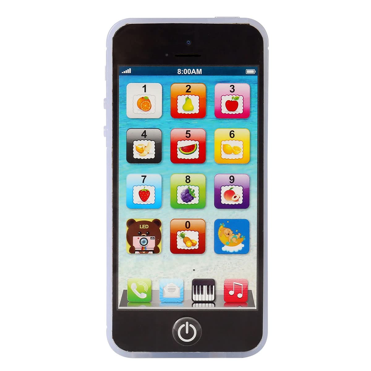 Sujosa 1pcs Black or White Yphone, Pretend Smart Mobile Toy Phone for Toddler Baby & Kids, Musical English Learning Preschool Ed