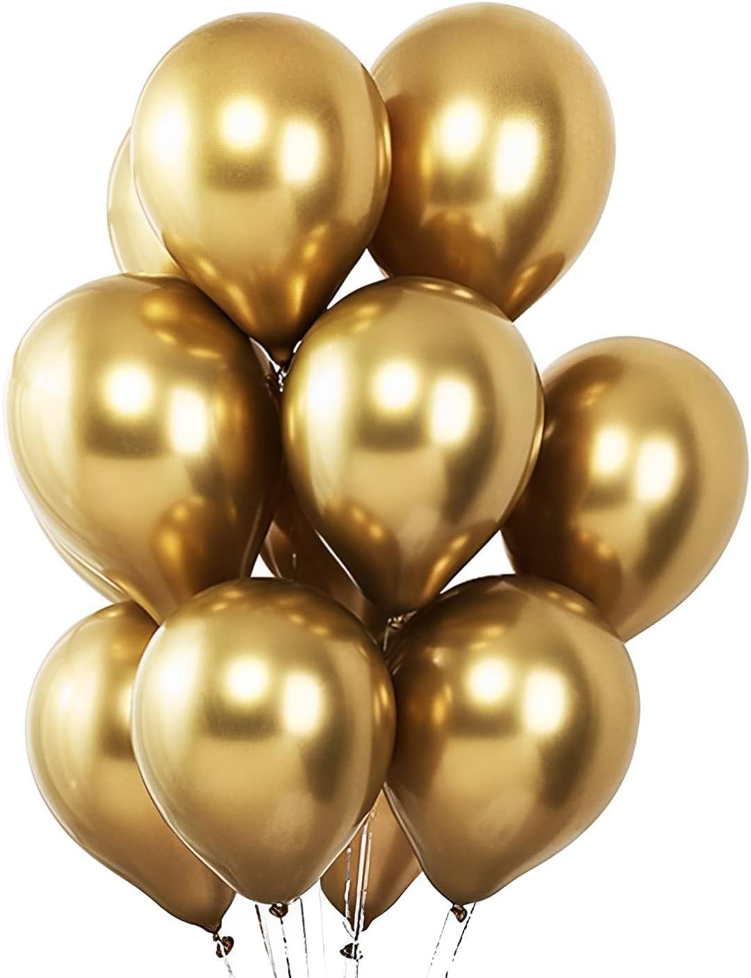 Voircoloria Metallic Gold Balloons, 66Pack 12Inch Chrome Gold Latex Party Balloons For Graduation, Wedding, New Year, Birthday,