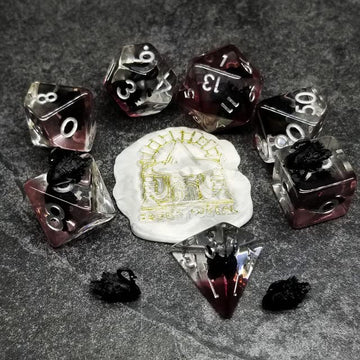 Sage's Portal Animal Familiars Resin DND Dice Set Polyhedral Dice Set for Dungeons and Dragons RPG Pathfinder Tabletop TTRPG (Bl