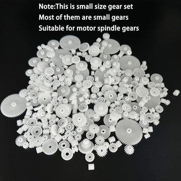 200PCS Module 0.5 Plastic Gear Single Gear Spindle Gear Small Motor Gears for DC Motor RC Car Robot DIY Model Toy Parts (White)