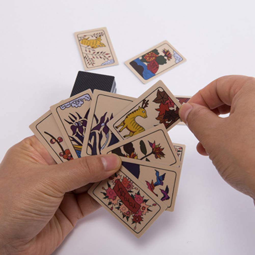 Pebble Stone Korean Flower Card Game Hwatu - Hand-Drawn Illustration, Multicolor, Plastic, Model 43288-20055
