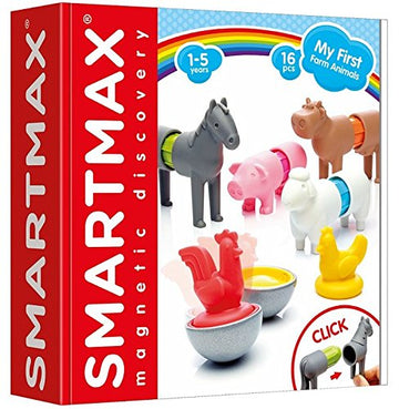 Smartmax My First Farm Animals Stem Magnetic Discovery Building Set With Soft Animals For Ages 1-5
