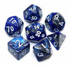 CREEBUY Blue Mixed Silver DND Dice Set - 7 Polyhedral RPG Dice for Dungeons & Dragons, MTG, Includes D20, D12, D10, D8, D6