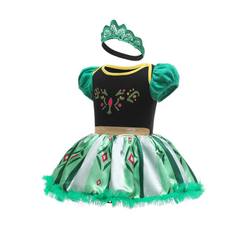 Princess Dresses Baby Girls Costume For Infant Romper Onesie Babysuit Birthday Christmas Halloween With Headband 9-12Months(D36-