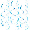30 pcs Blue Hanging Swirl Decorations Swirls Party Decorations Plastic Party Streamer for Ceiling, 26