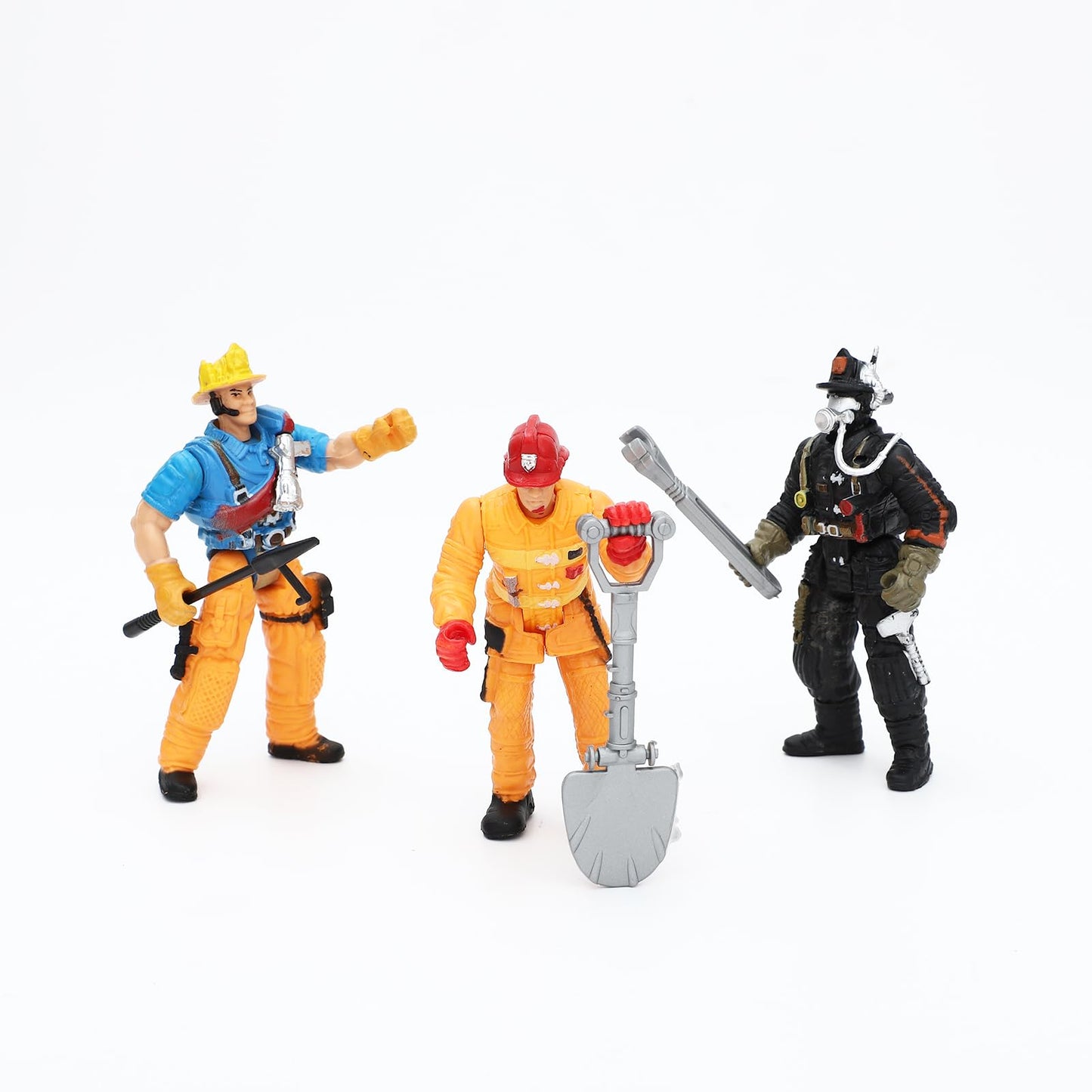 ONEST 12 Pieces Firefighter Action Figures Firefighter Toys 4'' Action Figures with Hats & Accessories for Teens Party Decoratio
