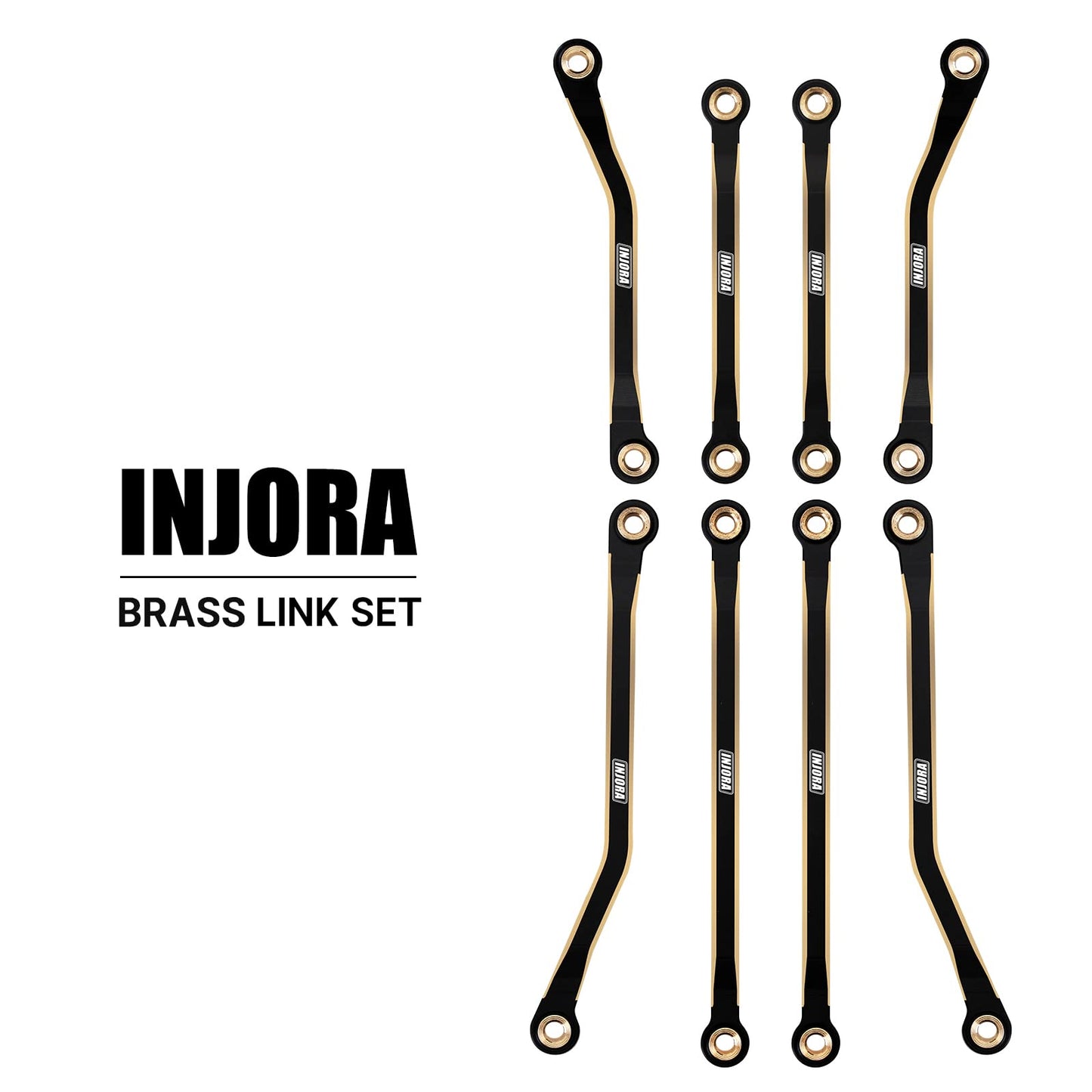 INJORA High Clearance Chassis Links Set Brass Black Coating Link for 1/18 TRX4M Upgrade Parts RC Crawler, 48g