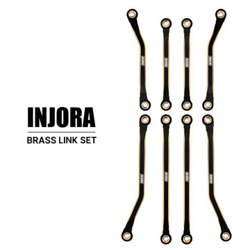 INJORA High Clearance Chassis Links Set Brass Black Coating Link for 1/18 TRX4M Upgrade Parts RC Crawler, 48g