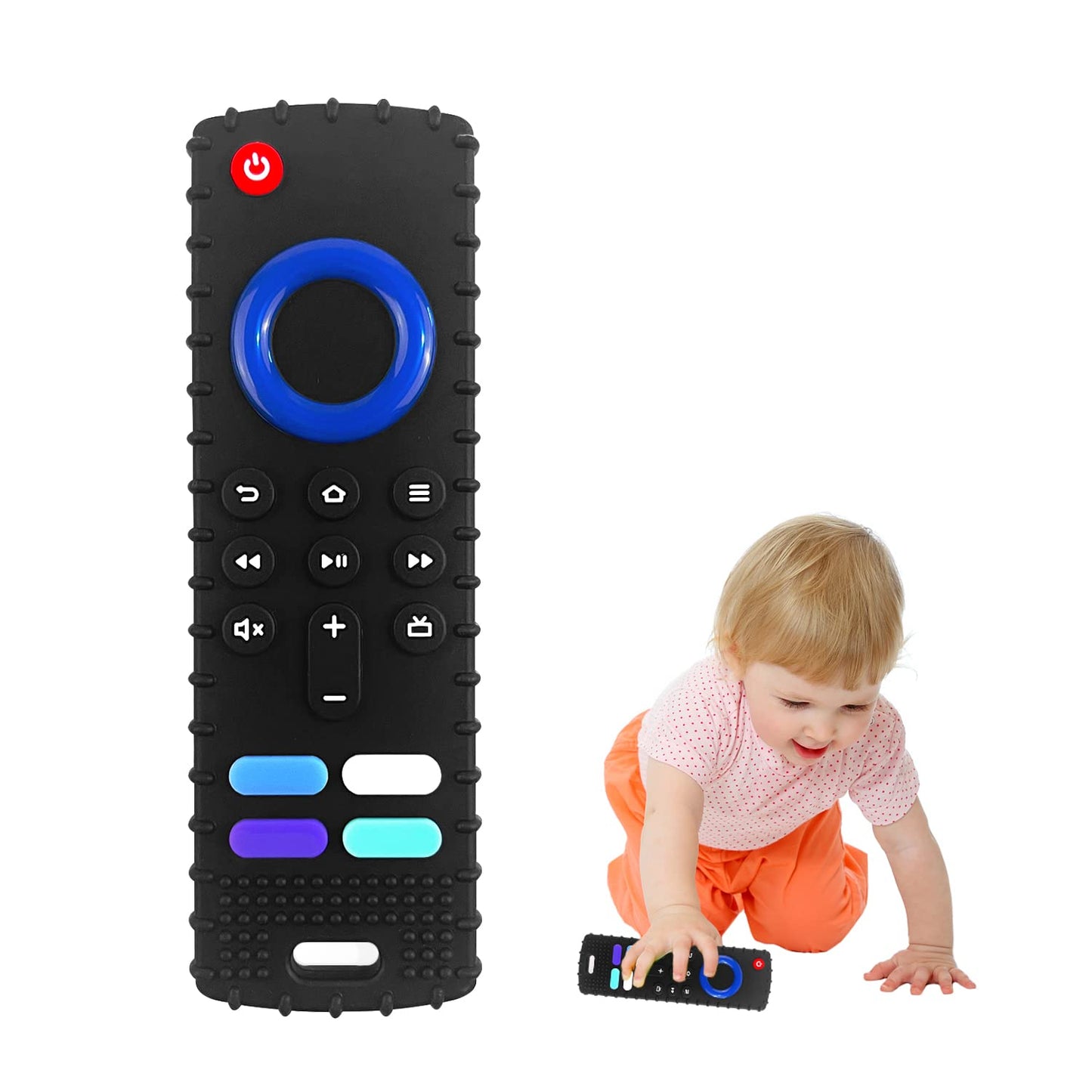 Ersihua Silicone Baby Teething Toys, Tv Remote Teethers For 6-12-18 Months Infant, Fire Remote Control Shape Toddlers Teething R