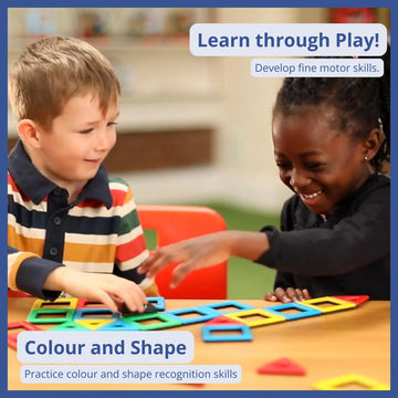 Polydron Kids Magnetic Class Educational Construction Set - Multicolored - Development Creative Building Kit - Geometry 3D Toy 3