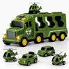 Mini Explorer 5-In-1 Friction-Powered Military Truck Toy Set With Music | Army Transport Carrier Vehicle For Boys & Girls | Educ