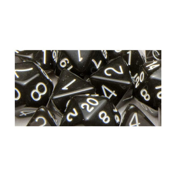 Role 4 Initiative Polyhedral Dice - Translucent Black W/White, Arch'D4 (7)