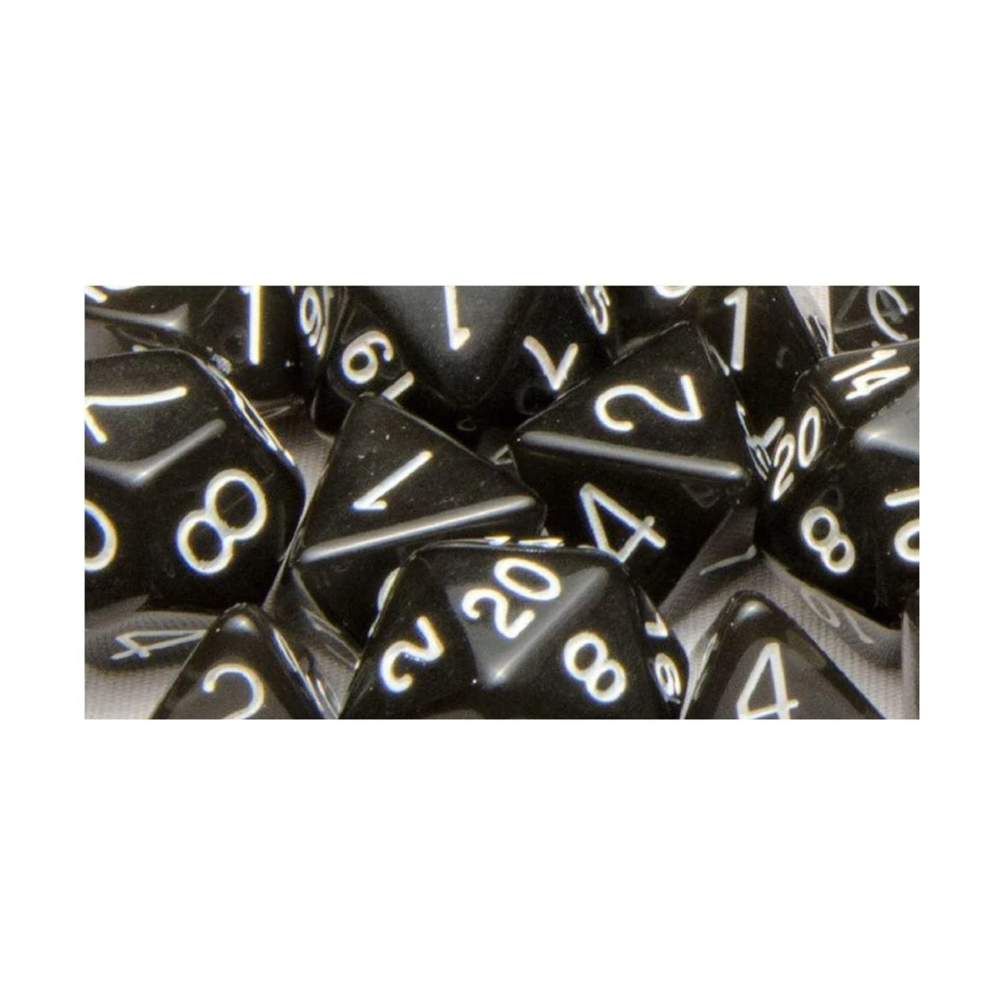 Role 4 Initiative Polyhedral Dice - Translucent Black W/White, Arch'D4 (7)