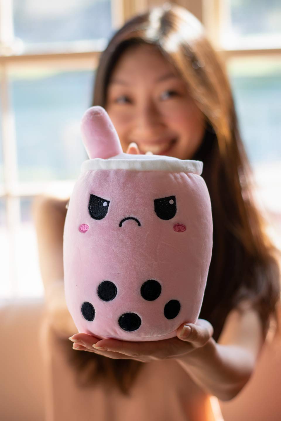 The Original Boba Tea Reversible Boba Plush - Happy To Mad (Reversible Boba Plushie)