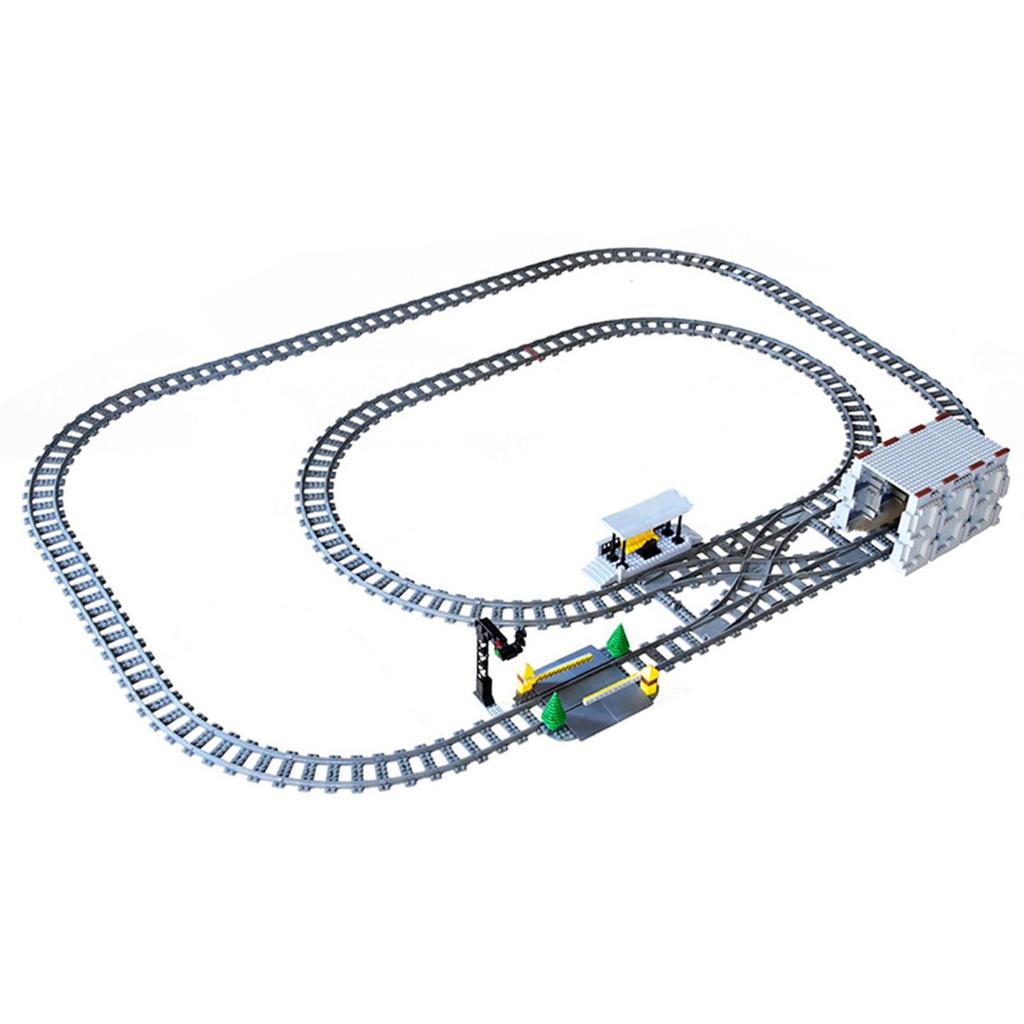 City Train Track Building Block Accessories, Train Track Accessories and Railway Track Expansion are Compatible with All Major B