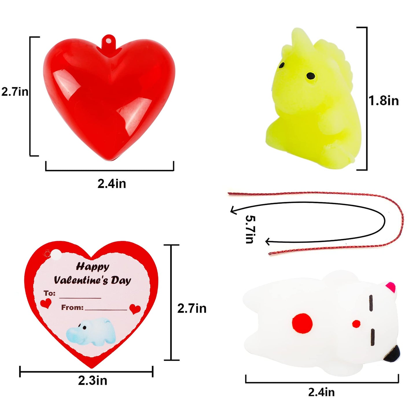 Ridota Kids Valentines Gifts, 28 Pcs Mochi Squishy Toys, Mochi Squishy Filled Hearts With Valentines Day Cards For Kids, Valenti