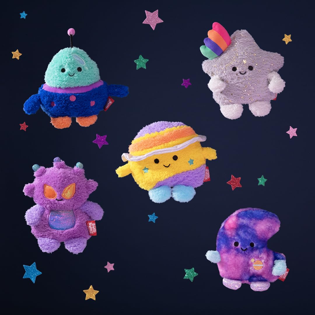 Bumbumz 4.5-Inch Cosmicbumz Plush 5-Pack - Cosmic Shooting Star Sandra, Martian Major, Cosmic Moon Mo, Rocket Ship Rafa, Saturn
