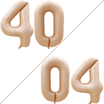 Goer Number 40 Balloons For 40Th Birthday Party Decorations,42 Inch Jumbo Foil Helium Balloons For 40Th Anniversary (Caramel)