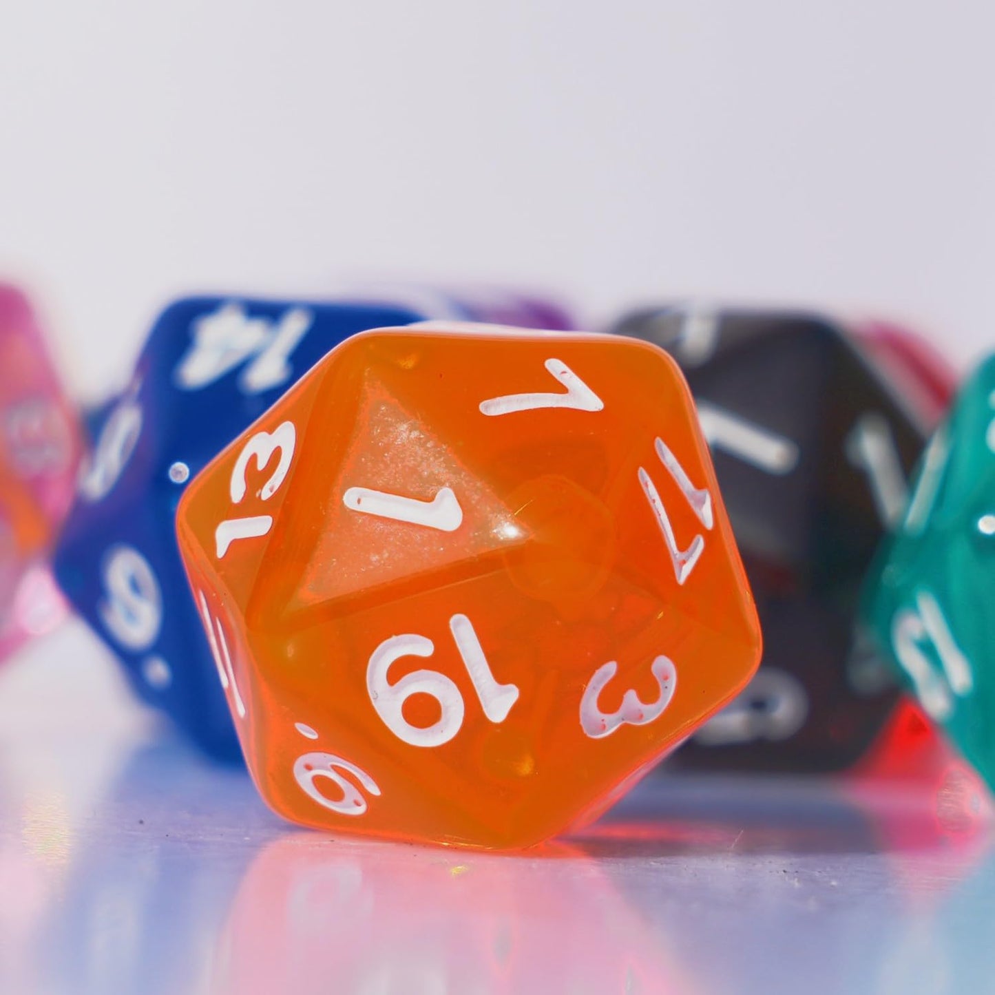 10Pc D20 Polyhedral Dice Set 22Mm For Dnd Rpg Mtg Table Games (Transparent Dice)