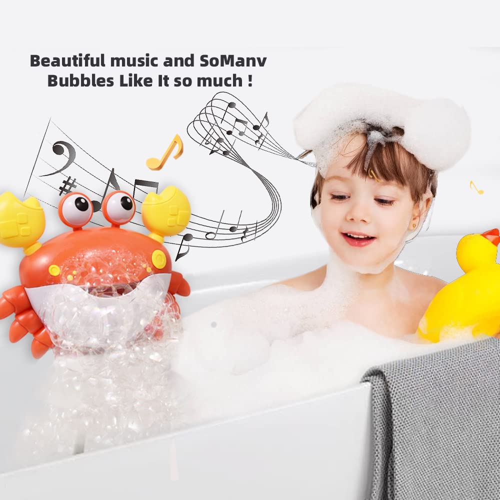 Crabby Bubble Bath Toy For Toddlers - Automatic Bubble Maker With 12 Children'S Songs - Sing-Along Bath Bubble Machine For Baby,