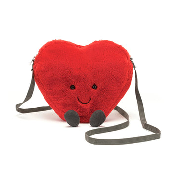 Jellycat Amuseables Heart Plush Crossbody Bag, 7 Fun & Unique Shoulder Purse for Kids and Adults