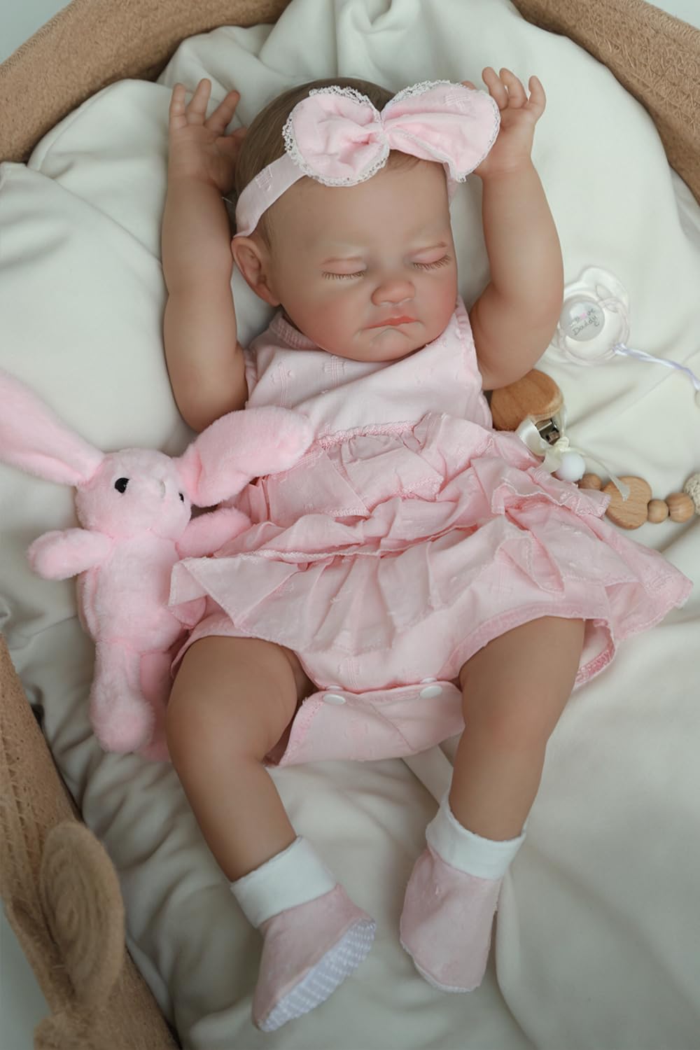 Wooroy Realistic Reborn Baby Dolls August - 20 Inch Lifelike Newborn Sleeping Girl Handmade Real Life Baby Dolls Reborn Toddler With Soft Weighted Cloth Body Gift Toy For Age 3+