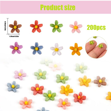200Pcs Resin Daisy Flowers For Crafts Dollhouse Miniatures Resin Mini Things Tiny Daisy Flowers For Fairy Garden Dollhouse Micro