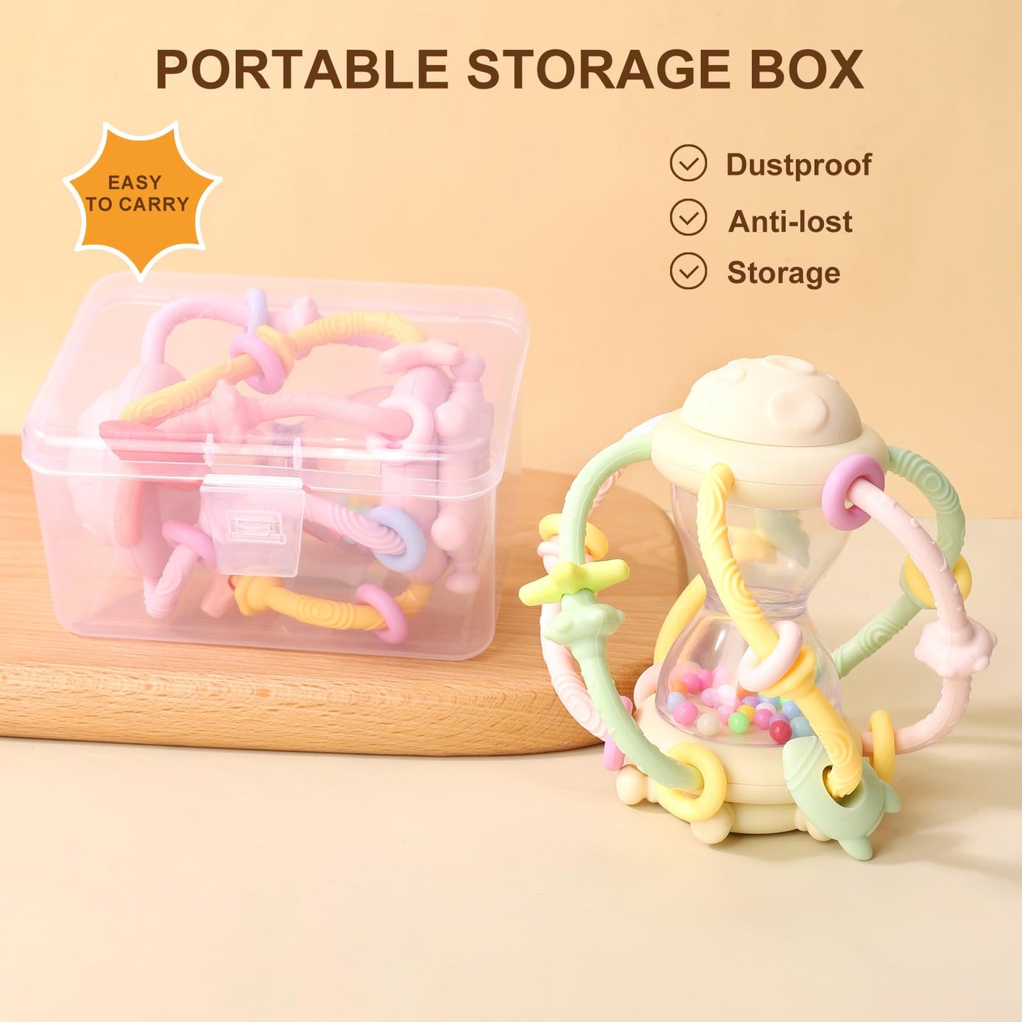 Socub Baby Montessori Sensory Toys For 0-6 6-12 Months, Food Grade Teething Toys For Babies 3-6 6-12 12-18 Months, Newborn Infan