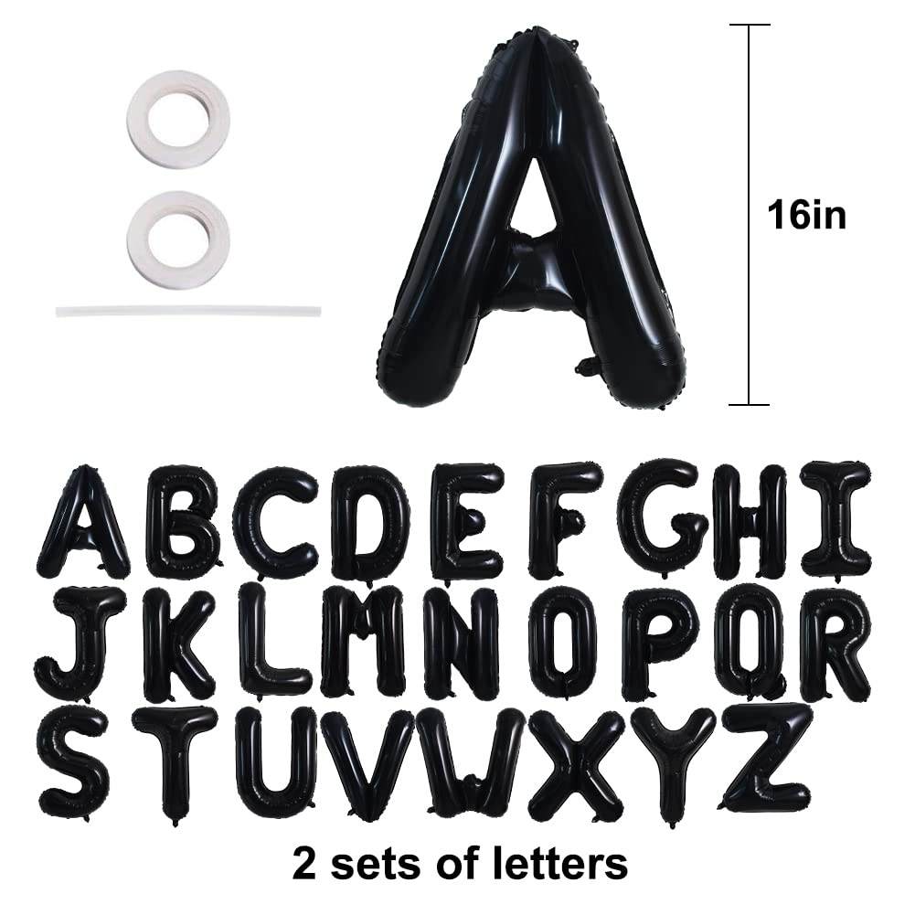Toniful 52 Pieces 16 Inch Cream White Letter A-Z Balloons,Custom Phrase Mylar Foil Alphabet Letter Diy Personalized Phrase Banne