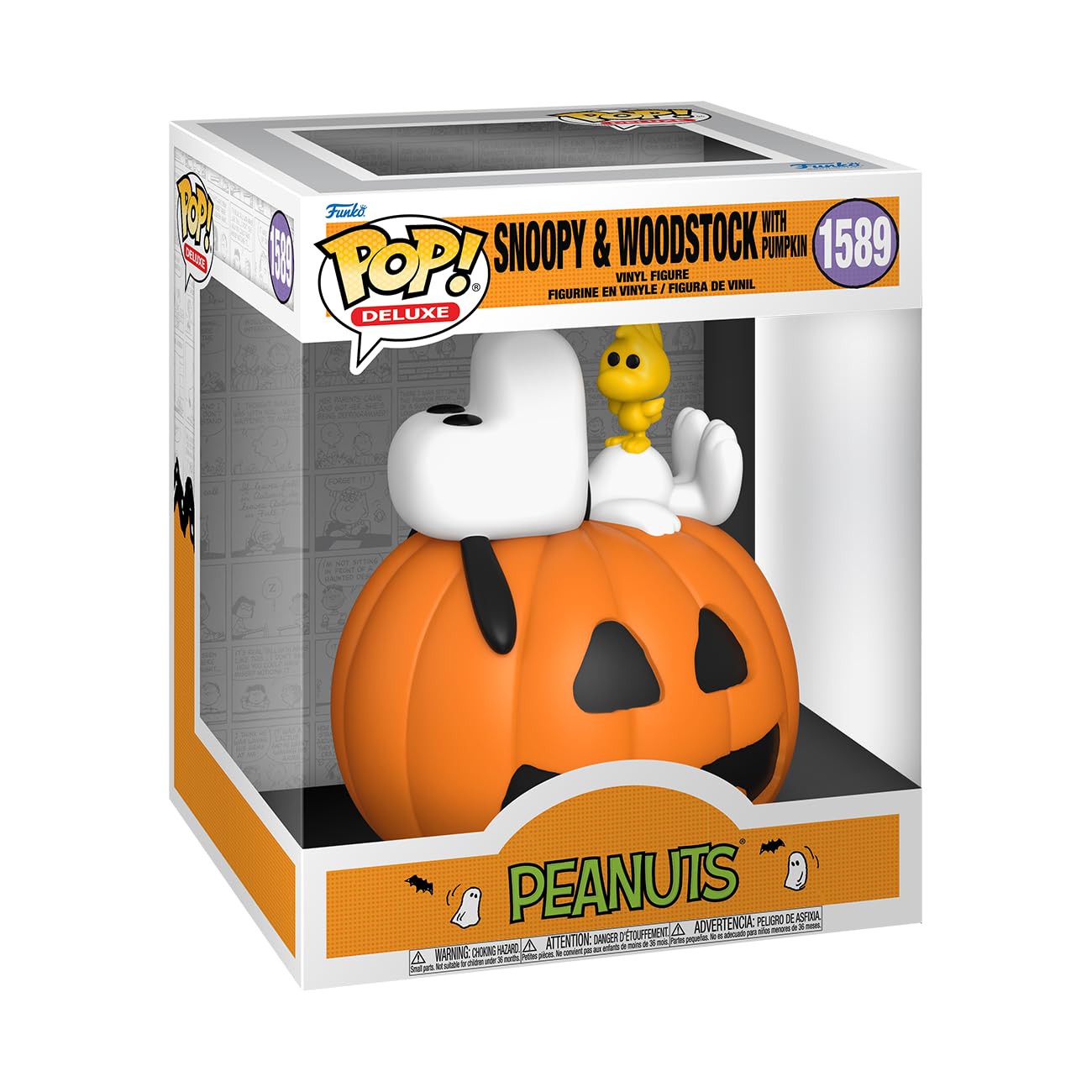 Funko Pop! Deluxe It's The Great Pumpkin, Charlie Brown - Snoopy & Woodstock with Pumpkin, Multicolor Collectible Figure