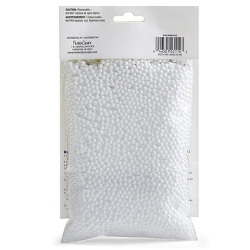 FloraCraft Slime Ballz Foam 5mm Crafting Balls, White - 2 Cups, Model RSSLIMEBALLZ/2/12