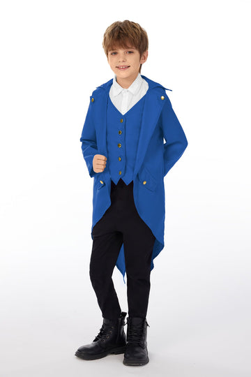 Besserbay Halloween Boys Steampunk Gothic Renaissance Medieval Jacket Retro Vampire Tailcoat Blue 4 Years